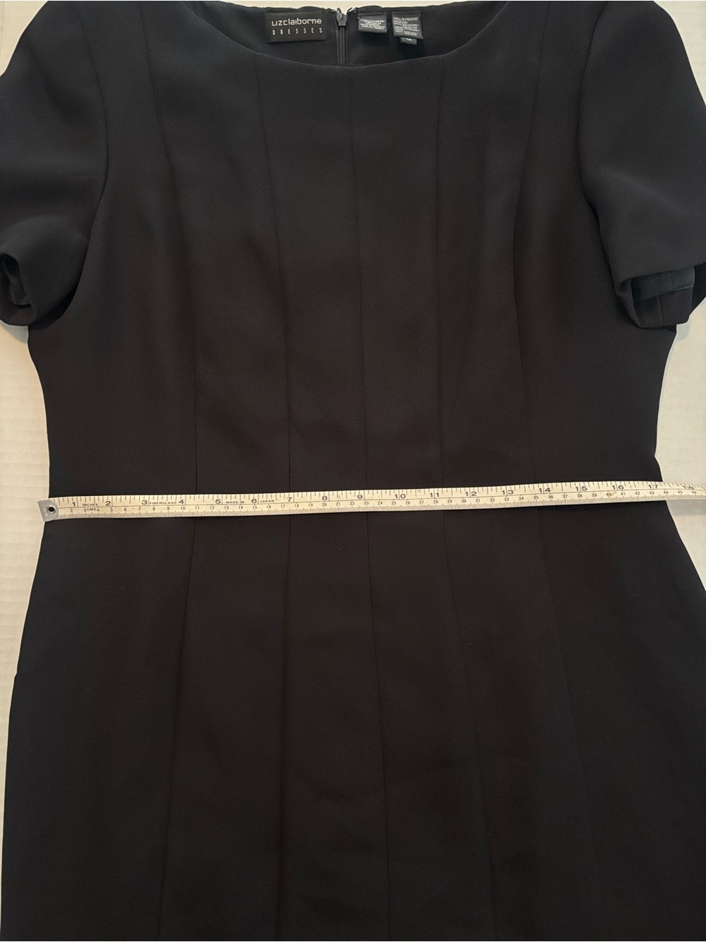 Liz Claiborne Black Short-Sleeve Midi pleated Dress - Picture 6 of 9